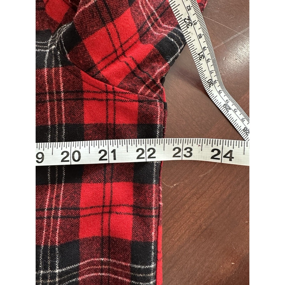 Pendleton Originals 100% Wool Plaid Flannel Red Black Mens Size Large Buttons - Picture 8 of 9